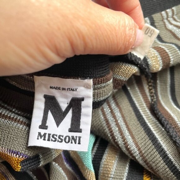 Vintage Missoni Colourful Striped Wool Blend Open Duster Cardigan - 14/L-XL 🇮🇹 - Picture 6 of 12